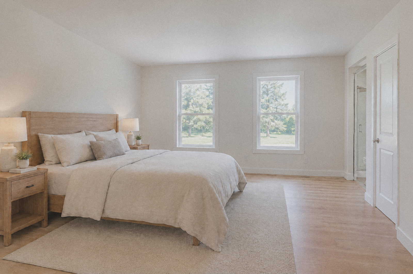 The Aerie primary bedroom